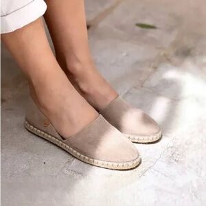 Verbenas Carmen Khaki Slip-on Espadrilles Shoes, Size 40, Tan